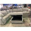 Image 2 : 3 PIECE SECTIONAL SOFA WITH STORAGE OTTOMAN (NO PLUG IN)