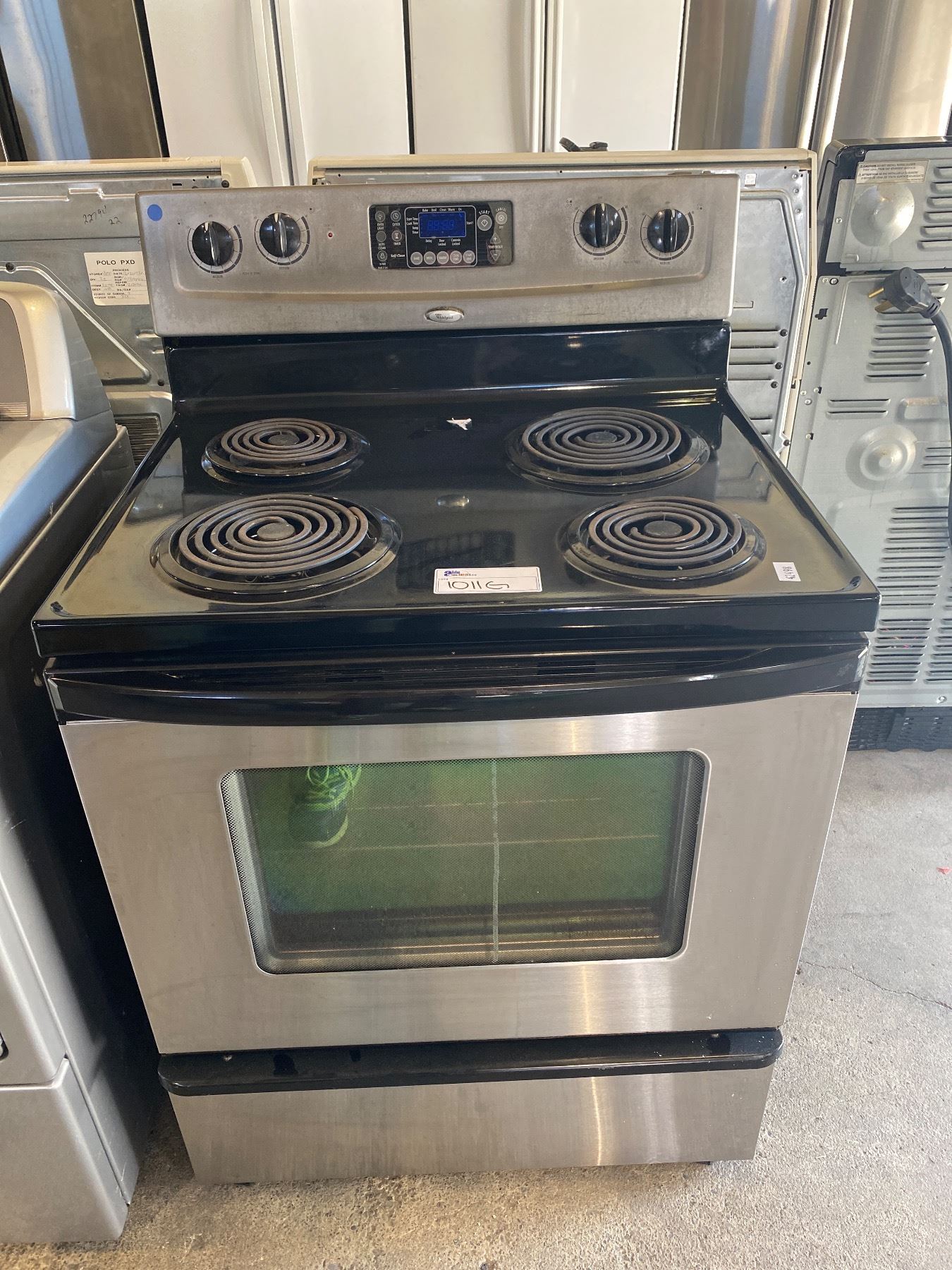 WHIRLPOOL STAINLESS STEEL COIL TOP STOVE