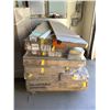 Image 1 : PALLET OF ASSORTED FURNITURE INCLUDING; METAL BEDFRAME, DINING TABLE, DESK & MORE