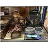 Image 3 : ASSORTED ITEMS INCLUDING; CLOCK, FIGURINES, STICKERS, MOTORCYCLE HELMET & MORE