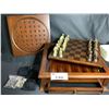 Image 1 : WOOD MULTI GAMES CABINET; CHESS, CHECKERS, BACKGAMMON AND CHINESE CHECKERS
