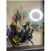 Image 3 : SHADOWBOX WITH 2 MARDI GRAS MASK VENETIAN MASQUERADE FEATHER MASKS