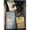 Image 2 : METAL FILE CABINET WITH CONTENTS AND TRACTOR CLOCK