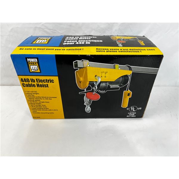 440lbs Power Fist Electric Cable Hoist