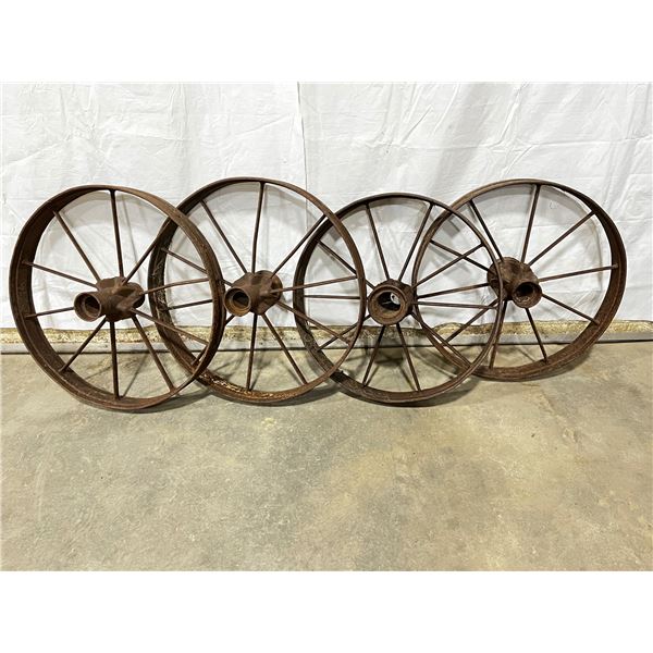 Set of 4 Metal Wagon Wheels