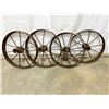 Image 1 : Set of 4 Metal Wagon Wheels