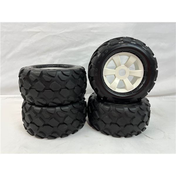 Set of 4 RC Car Tires on Rims 80-40-92