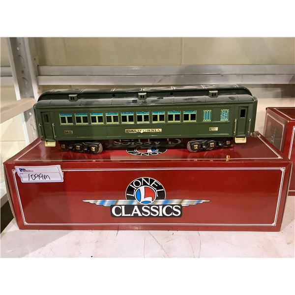 LIONEL CLASSICS CALIFORNIA PASSENGER CAR ELECTRIC TRAIN #1412