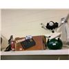 Image 2 : ASSORTED HOME DECOR, ART GLASS, BURGLAR ALARM, & CANDLE