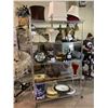 Image 1 : ENTIRE RACK OF ASSORTED COLLECTABLES AND LAMPS (RACK NOT INCLUDED)