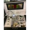 Image 2 : JEWELRY BOX WITH ASSORTED JEWELRY (SOME SILVER)