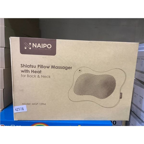 *NEW* NAIPO SHIATSU PILLOW MASSAGER WITH HEAT FOR BACK & NECK MODEL MGP-129M