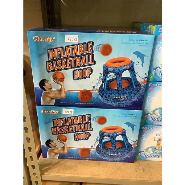 *ALL NEW* 2 IBASETOY INFLATABLE BASKETBALL HOOPS
