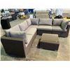 Image 2 : NAPIER BROWN 87" X 87" CORNER SECTIONAL SET WITH TABLE