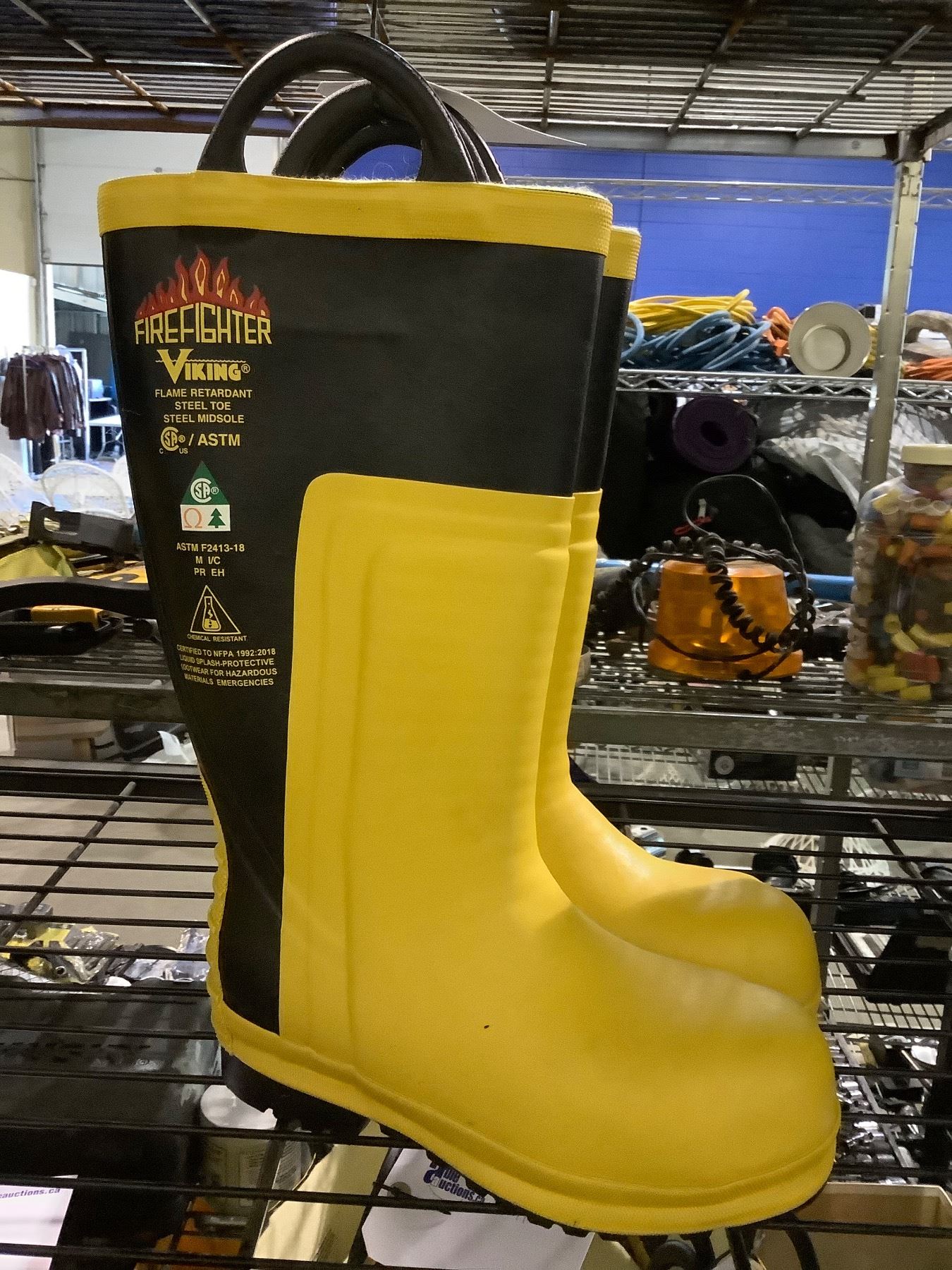 Viking Firefighting Boots NEW VIKING FIREFIGHTER FLAME RETARDANT STEEL TOE & STEEL MIDSOLE BOOTS ...