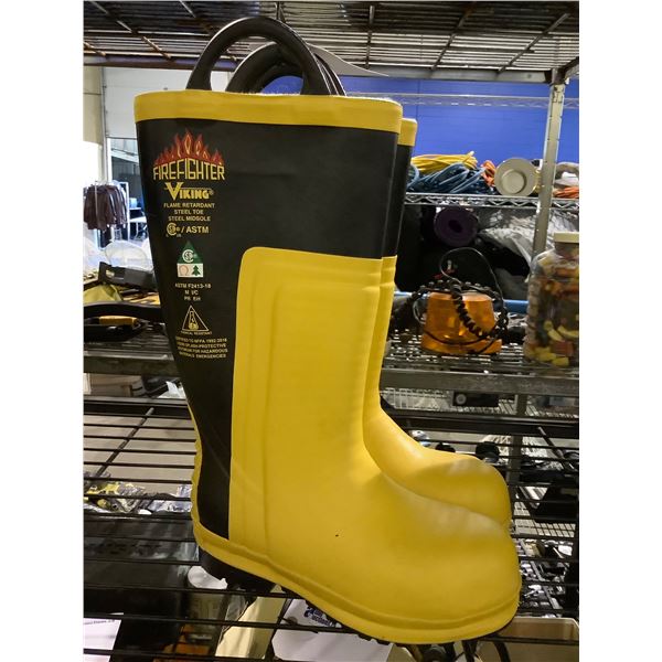 NEW VIKING FIREFIGHTER FLAME RETARDANT STEEL TOE & STEEL MIDSOLE BOOTS ...