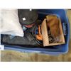 Image 2 : 3 BINS OF ASSORTED CONTENTS INCLUDING; CEMENT MASON, CAULKING GUNS, PLANERS & MORE