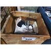 Image 2 : 3 BINS OF ASSORTED CONTENTS INCLUDING; SANDPAPER, WHEEL CHAINS, HEATER & MORE