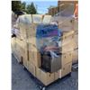 Image 2 : PALLET OF STORAGE LOCKER CONTENTS INCLUDING; PLASTIC ORGANIZER, STEREO, FOOTWEAR & MORE