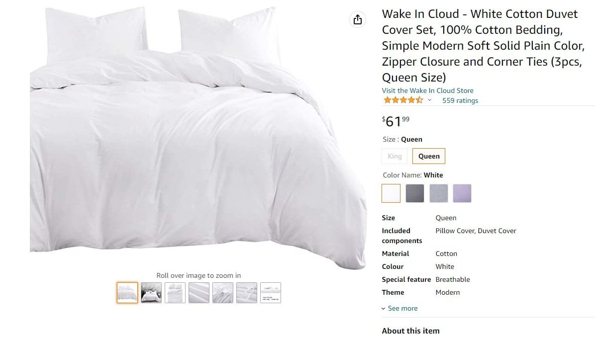 Wake In Cloud - Striped Comforter Set, Ticking