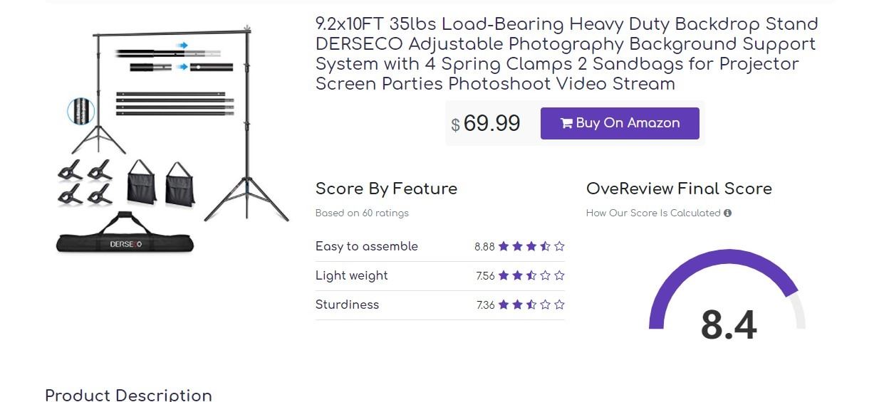 9.2x10FT 35lbs Load-Bearing Heavy Duty Backdrop Stand