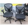 Image 1 : Qty 2 Rolling Black Office Arm Chairs w/ Upholstered Seats & Mesh Back