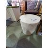 Image 2 : WHITE PAINTED WOOD END TABLE & MODERN DARK STAINED END TABLE