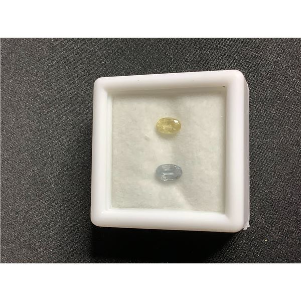 NATURAL YELLOW AND WHITE SAPPHIRE 0.79CT, VARIOUS SIZES, OVAL CUT, SI, MADAGASCAR, HEATED