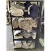 Image 1 : 4 SHELVES OF ASSORTED THROW BLANKETS AND BEDDING (RACK NOT INCLUDED)
