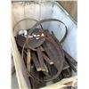 Image 2 : *PARTS & REPAIR* BIN OF OAK BARREL WOOD & BANDS (BIN NOT INCLUDED)
