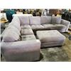 Image 1 : 3 PIECE SECTIONAL SOFA WITH STORAGE OTTOMAN (SOME DAMAGE, NO PLUG IN)