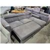 Image 2 : APARTMENT SIZED SECTIONAL SOFA WITH HIDE A BED AND STORAGE IN CHAISE LOUNGE (MISSING LEGS)