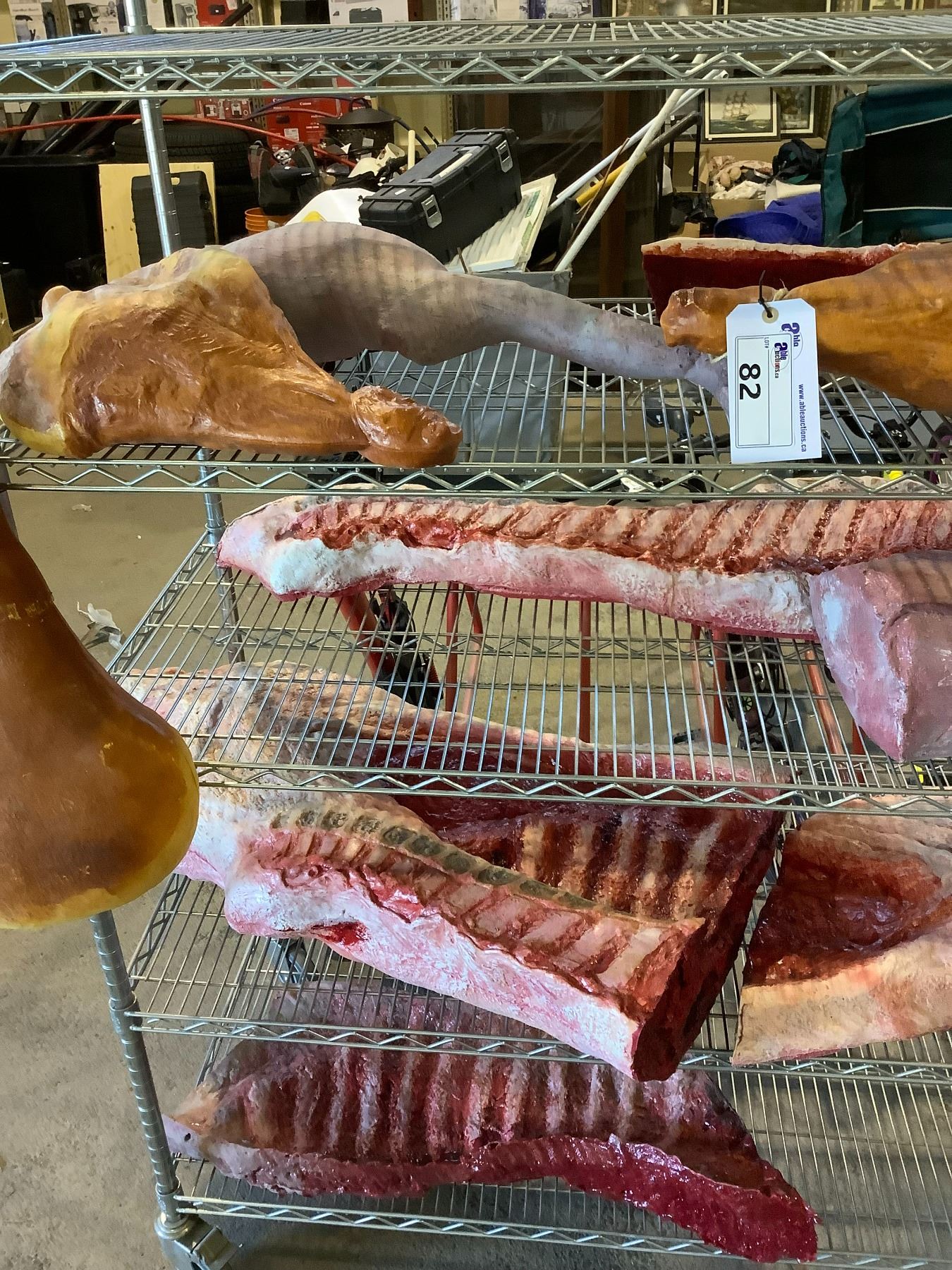 LOT OF MOVIE PROP STEER, HAM MEAT *RACK NOT INCLUDED*