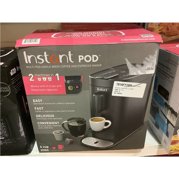 INSTANT POD MULTI-POD SINGLE BREW COFFEE AND ESPRESSO MAKER