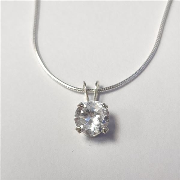 SILVER CZ 16" NECKLACE