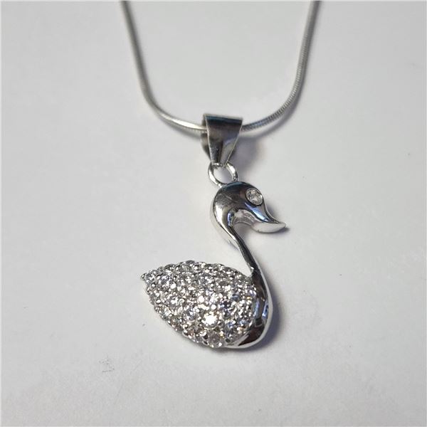 SILVER CZ 16" NECKLACE