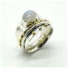 Image 2 : SILVER MOONSTONE(2.7CT) RING SIZE 9