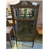 Image 2 : ANTIQUE MIRRORED BACK DISPLAY CABINET WITH KEY