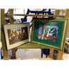 Image 2 : ASSORTED ITEMS INCLUDING; FRAMED OIL ON CANVAS, SHELVING UNITS & OTHER FRAMED ART