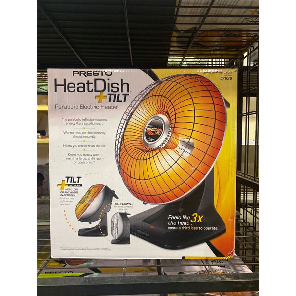 PRESTO HEATDISH TILT PARABOLIC ELECTRIC HEATER  MODEL 07929