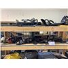 Image 1 : SHELF LOT OF ASSORTED GRINDERS, DRILLS, SANDER, IMPACT GUN, AND MORE