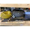 Image 2 : SHELF LOT OF GARDEN HOSE, EXTENSION CORD, ROPE, SHEARS, AND MORE