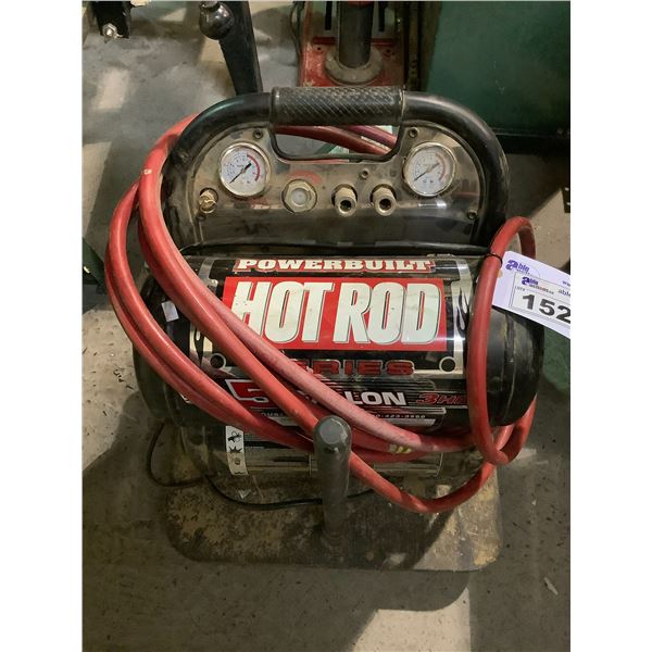Powerbuilt Air Compressor POWERBUILT HOTROD 5 GALLON 3HP DUAL TANK AIR COMPRESSOR WITH MOBILE ...