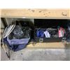 Image 2 : 3 SHELVES OF ASSORTED TOOLS, PLUMBING SUPPLIES. JUMPER CABLES, AND MORE
