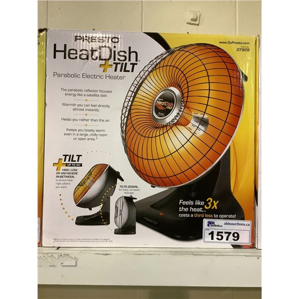 PRESTO HEATDISH TILT PARABOLIC ELECTRIC HEATER MODEL 07929