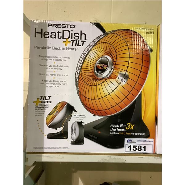 PRESTO HEATDISH TILT PARABOLIC ELECTRIC HEATER MODEL 07929