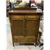 Image 1 : ANTIQUE 2 DOOR, 3 DRAWER CABINET WITH 4 SLIDE OUT DRAWERS
