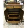 Image 2 : ANTIQUE 2 DOOR, 3 DRAWER CABINET WITH 4 SLIDE OUT DRAWERS