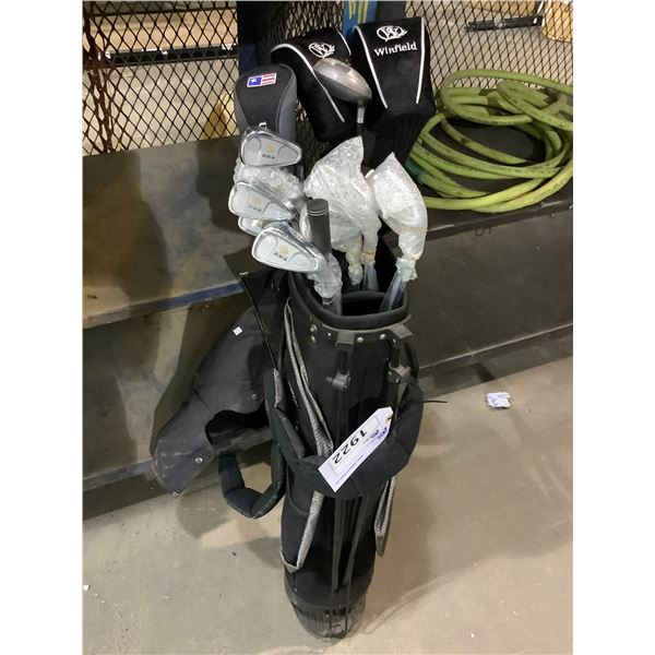 GOLF BAG WITH RH WINFIELD DKS GOLF CLUBS