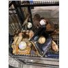 Image 2 : SHELF LOT OF ASSORTED BASEBALL GLOVES, BACK CATCHER MASKS, FOOTBALL, BASEBALL BAT